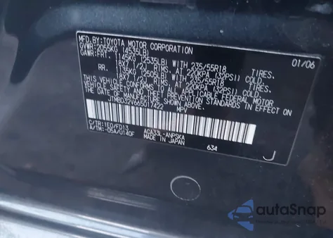 2006 Toyota Rav4 Sport from USA, damaged, VIN JTMBD32V665017422